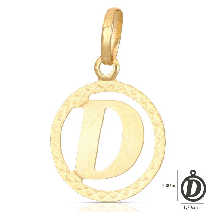 Pendente nome iniziale D oro 18kt