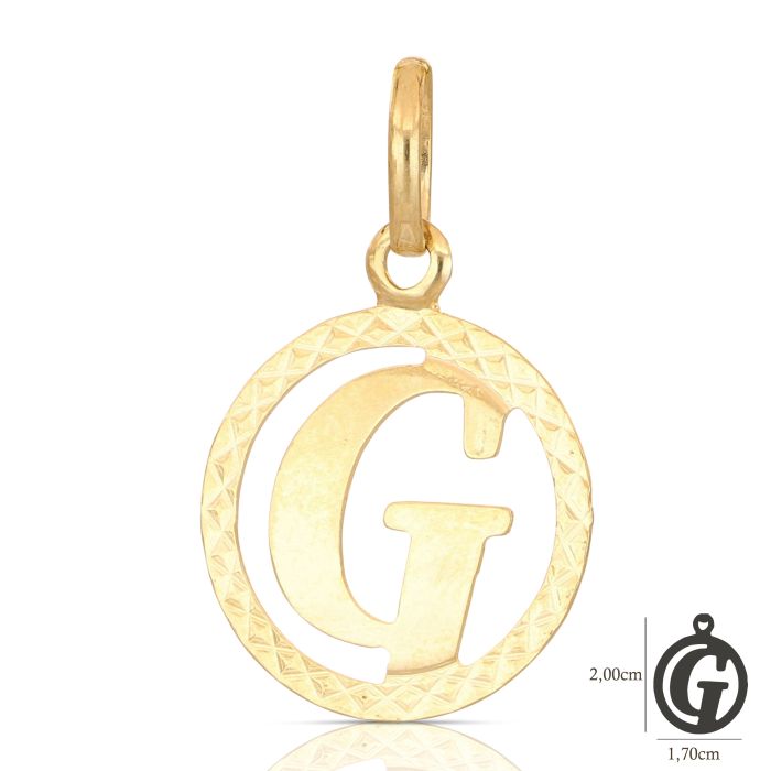 Pendente nome iniziale G oro 18kt