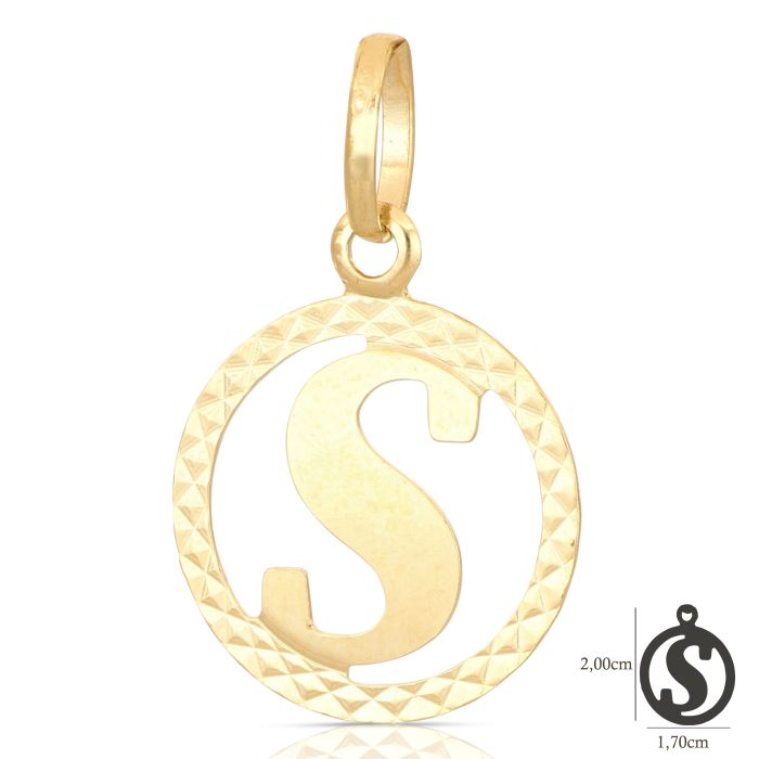 Pendente nome iniziale S oro 18kt