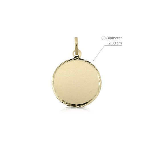 Pendente medaglia personalizzabile oro 18kt