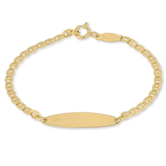 bracciale bimbo targa personalizzabile oro 18 kt