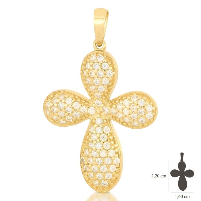 Pendente croce oro 18 kt
