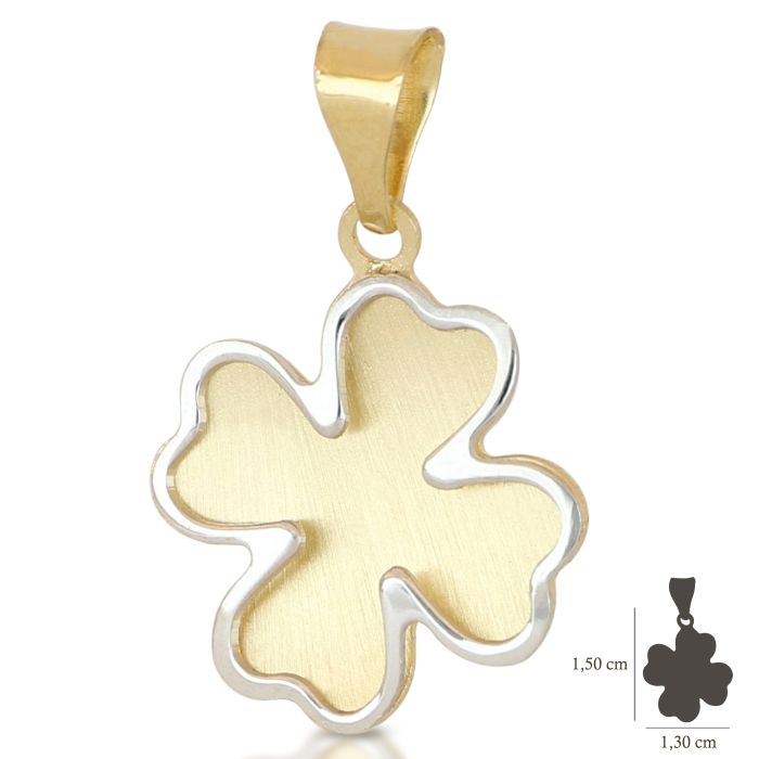 Pendente quadrifoglio oro 18kt