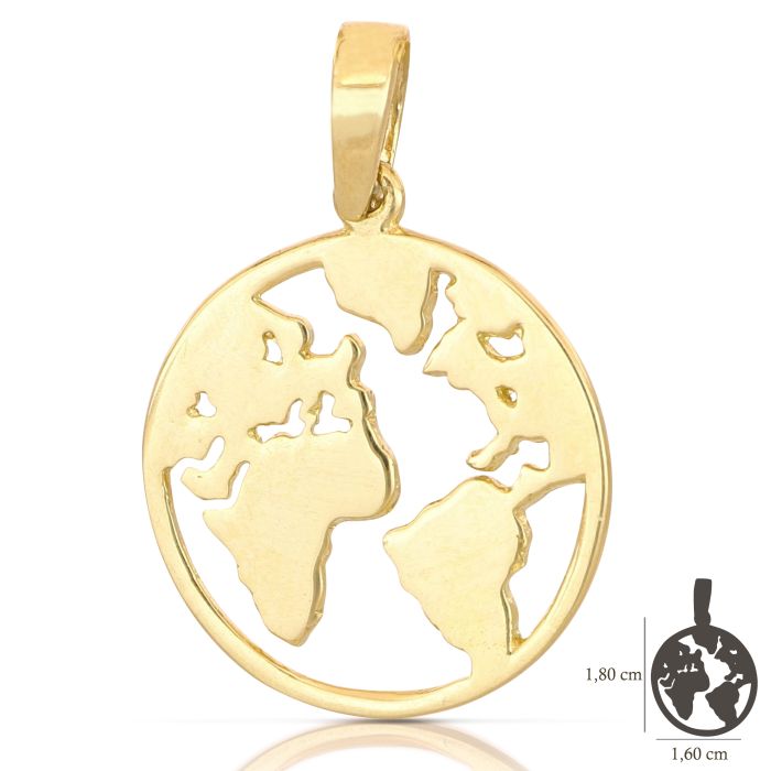 Pendente mondo oro 18kt