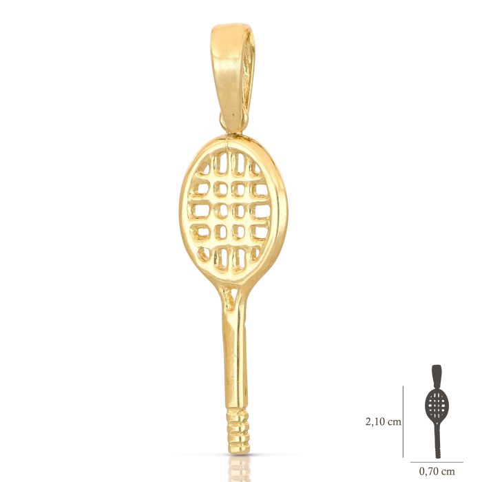 Pendente racchetta da tennis oro 18kt
