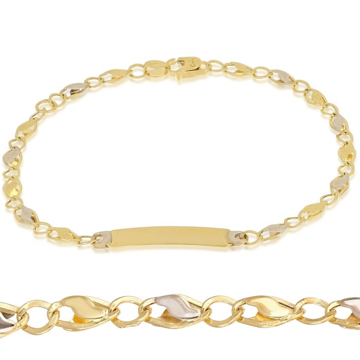 bracciale bimbi targa personalizzabile oro 18 kt