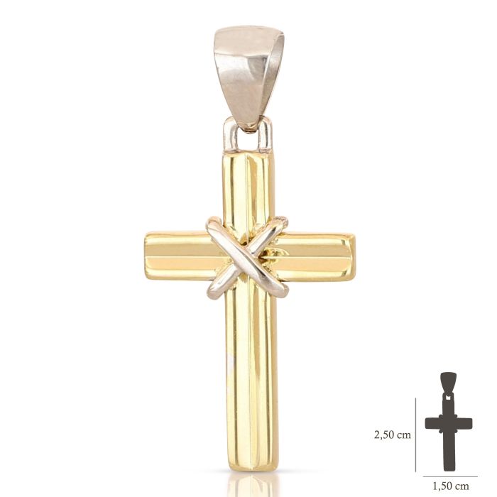 Pendente croce oro 18 kt