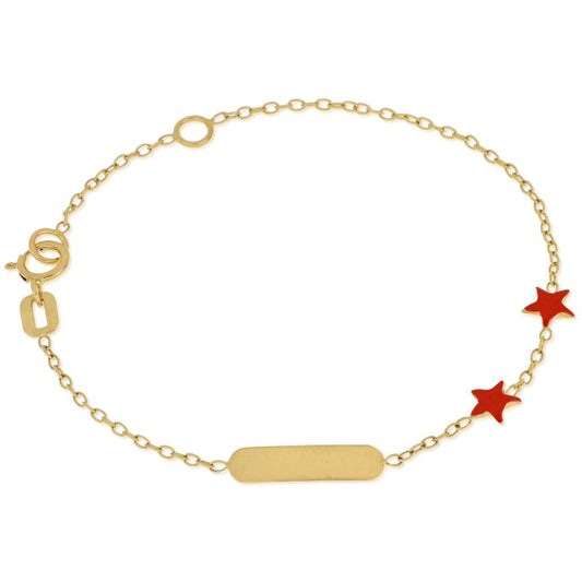 bracciale bimba targa personalizzabile  oro 18kt