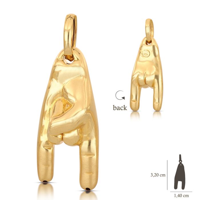 Pendente corna oro 18kt