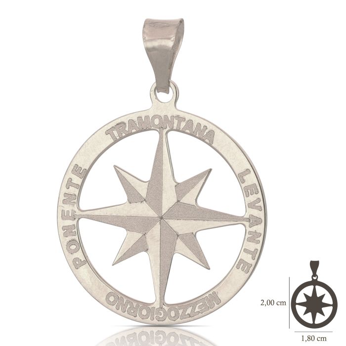 Pendente rosa dei venti oro 18kt