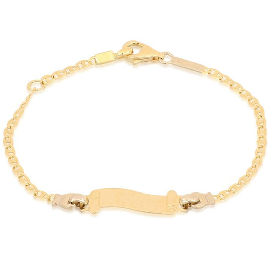 bracciale targa pergamena personalizzabile oro 18 kt