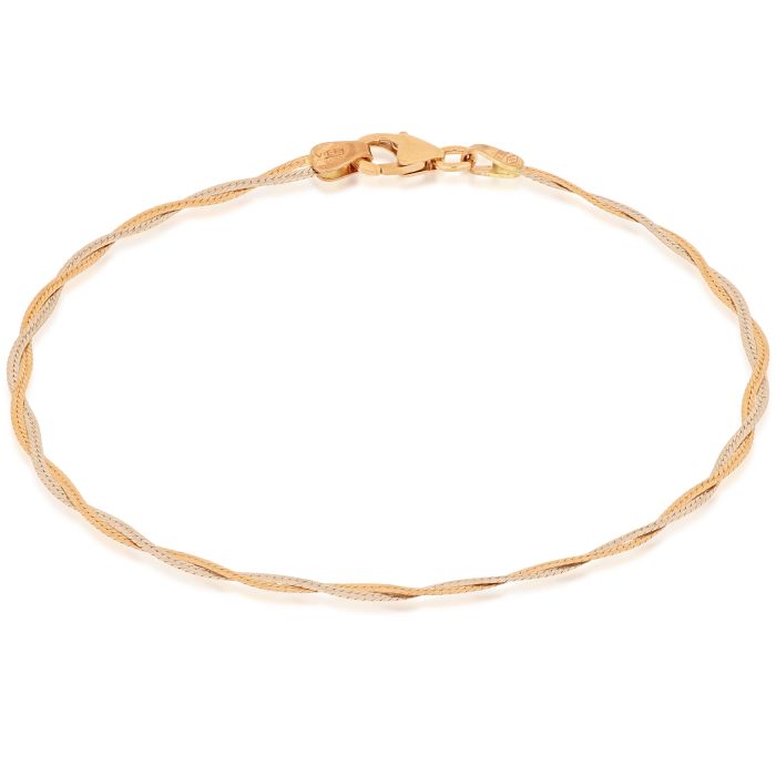 bracciale treccia oro 18 kt