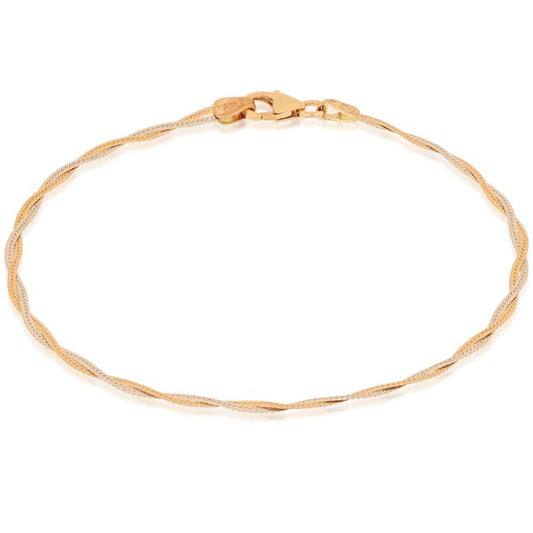 bracciale treccia oro 18 kt