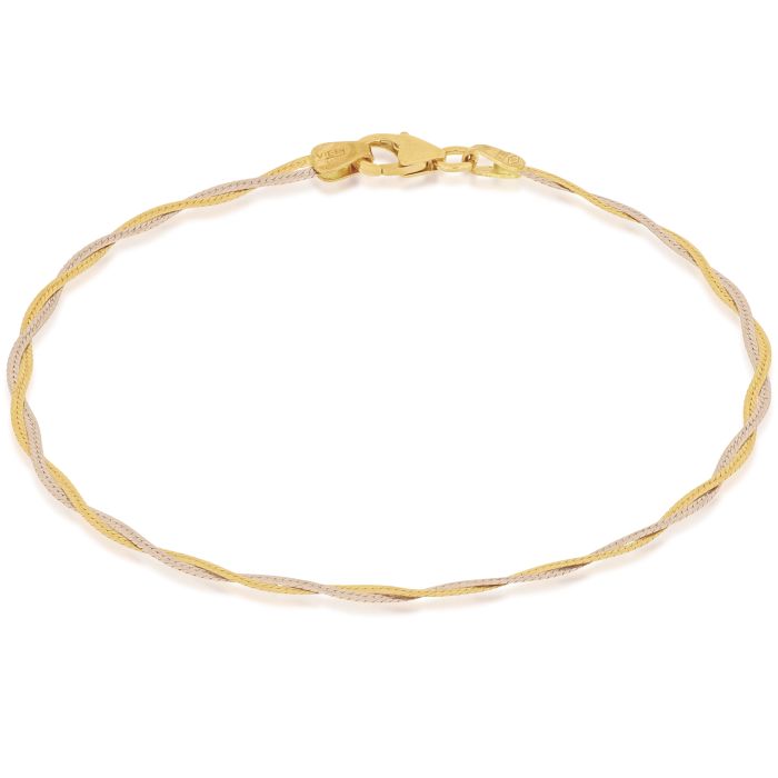 bracciale treccia oro 18 kt