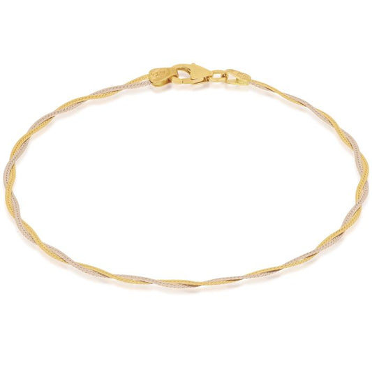 bracciale treccia oro 18 kt