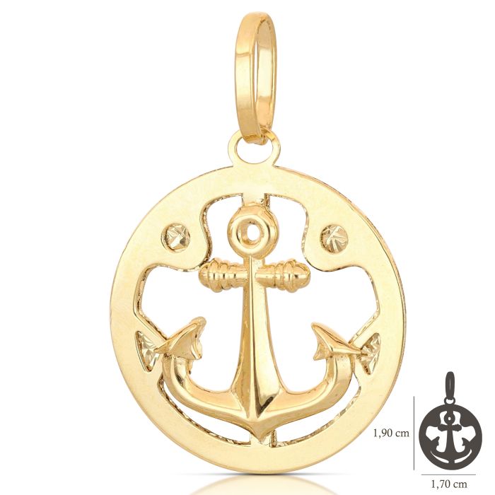 Pendente ancora oro 18kt