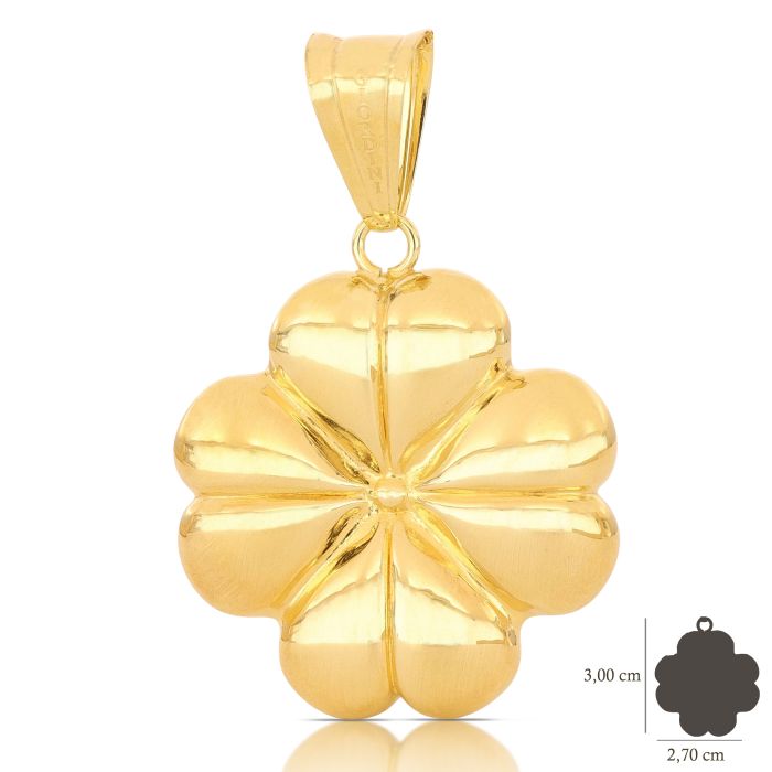 Pendente quadrifoglio oro 18kt
