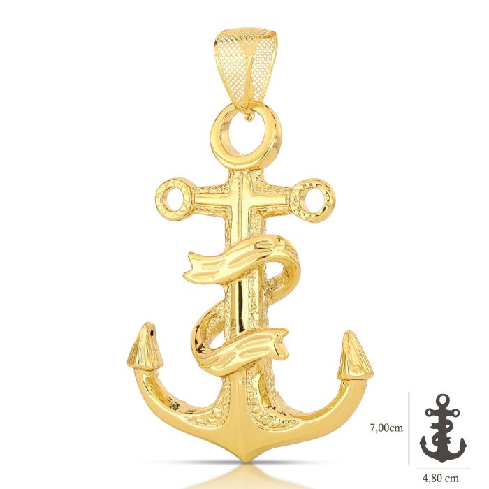 Pendente ancora oro 18kt