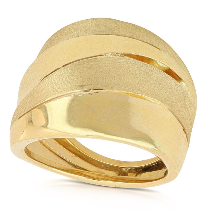 Anello giallo a fascia oro 18 kt