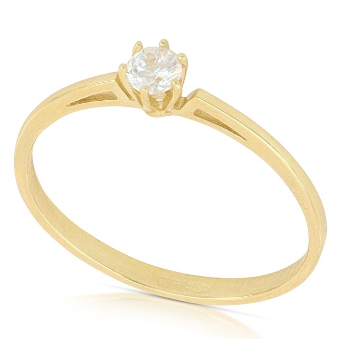 anello solitario oro 18 kt