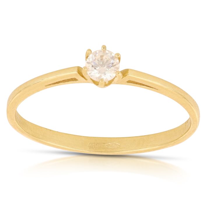 anello solitario oro 18 kt