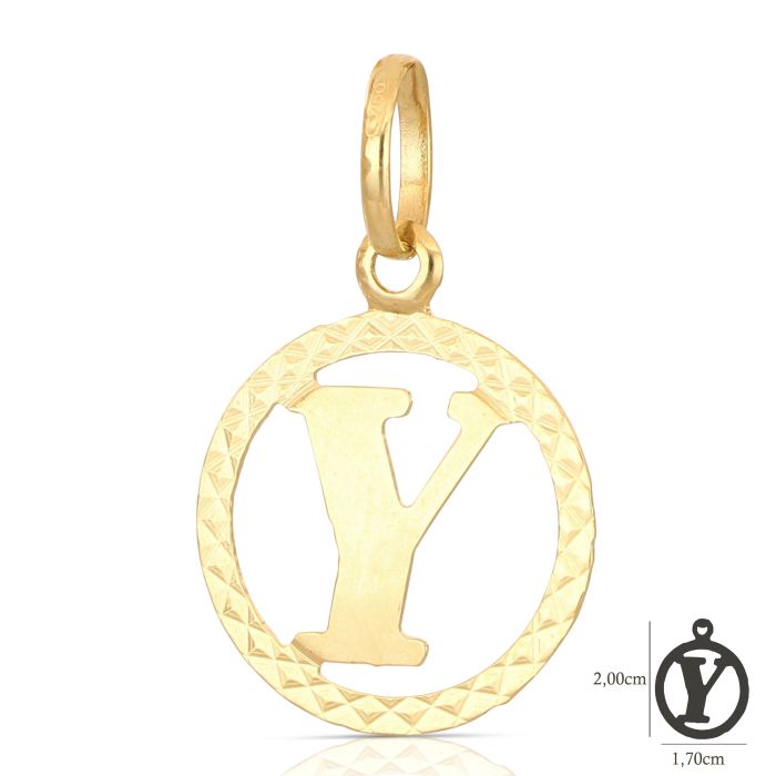 Pendente nome iniziale Y oro 18kt