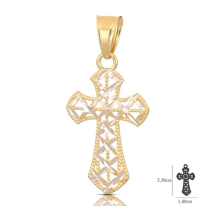 Pendente croce oro 18kt