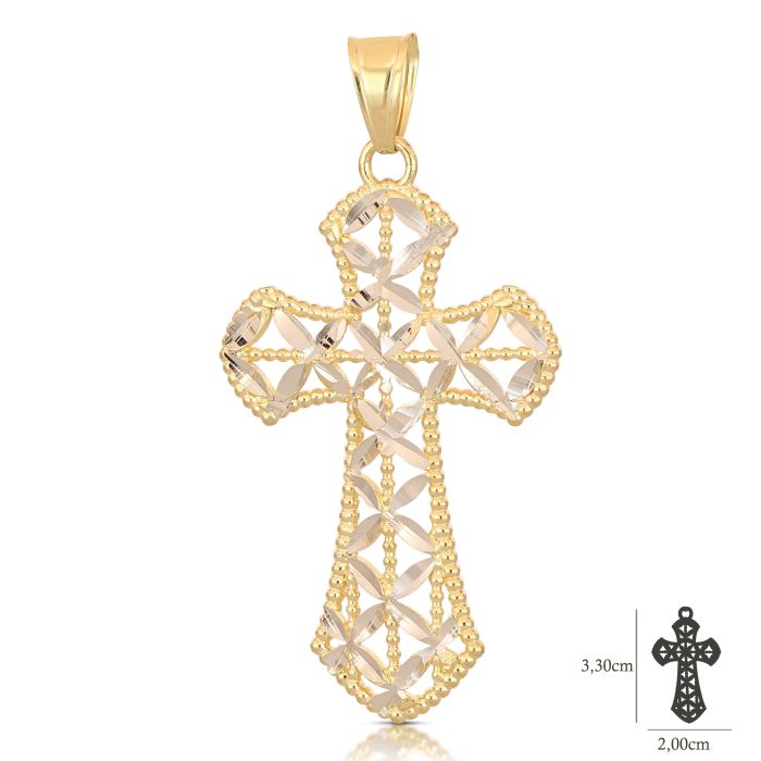 Pendente croce oro 18kt