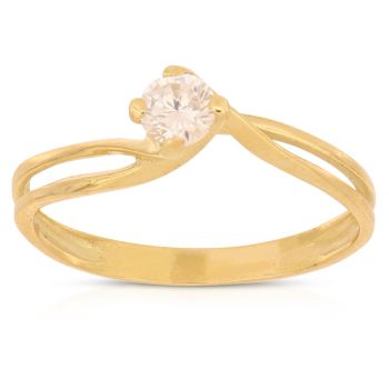 Anello solitario zirconi oro 18 kt