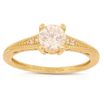 Anello solitario zirconi oro 18 kt