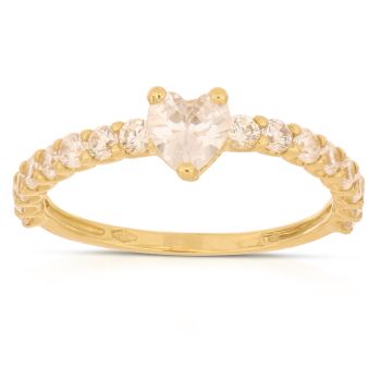 Anello solitario zirconi oro 18 kt