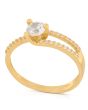 anello solitario zirconi oro 18 kt