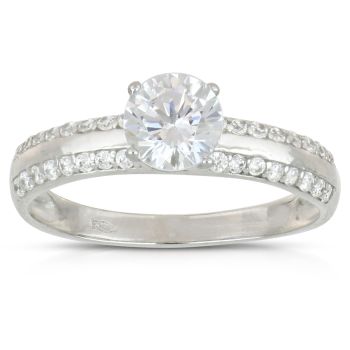 anello solitario zirconi oro 18 k