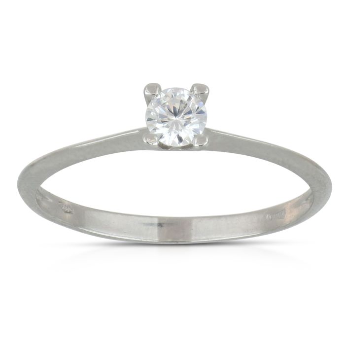 anello solitario zirconi oro 18 kt
