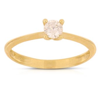 anello solitario zirconi oro 18 kt