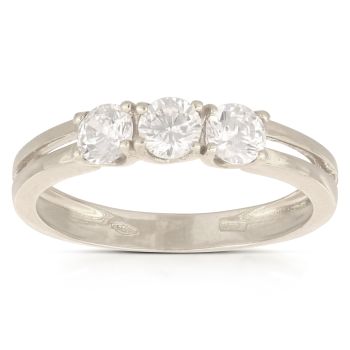 Anello trilogy zirconi oro 18 kt