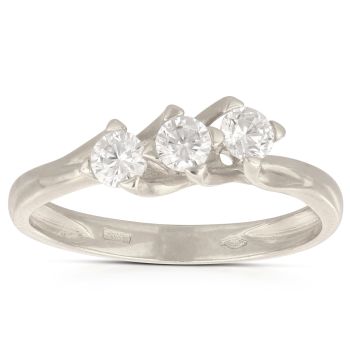 Anello trilogy zirconi oro 18 kt