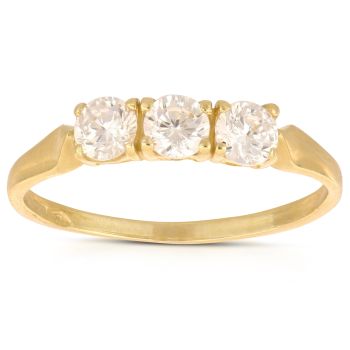 Anello trilogy zirconi oro 18 kt