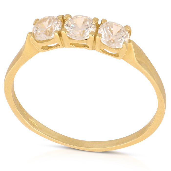 Anello trilogy zirconi oro 18 kt