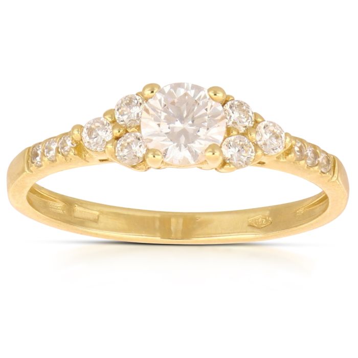 anello trilogy zirconi oro 18 kt