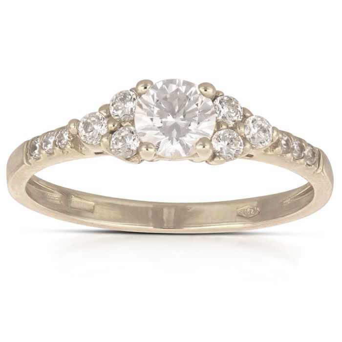 anello trilogy zirconi oro 18 kt