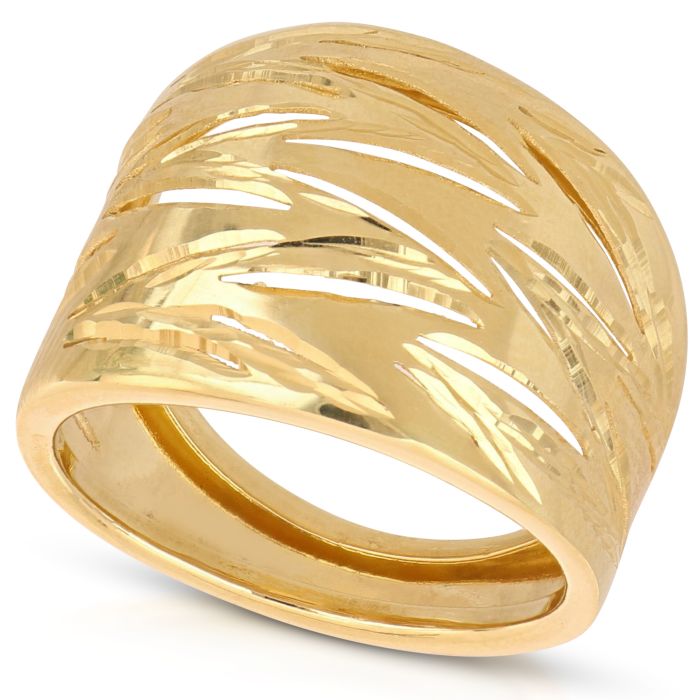 Anello giallo a fascia oro 18 kt