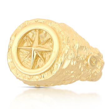 Anello con Rosa dei Venti oro 18 kt