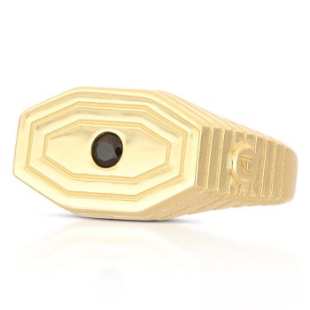 anello a scudo con onice oro 18 kt