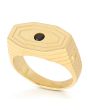 anello a scudo con onice oro 18 kt