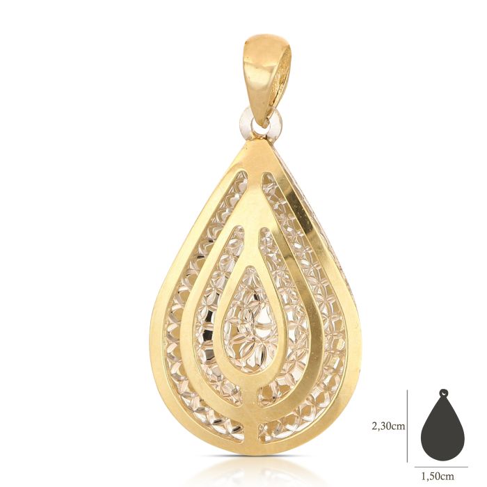 Pendente goccia oro 18kt