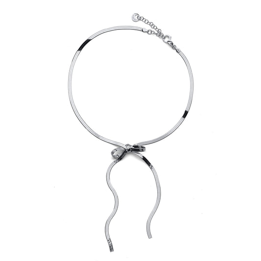 Collana argento con fiocco