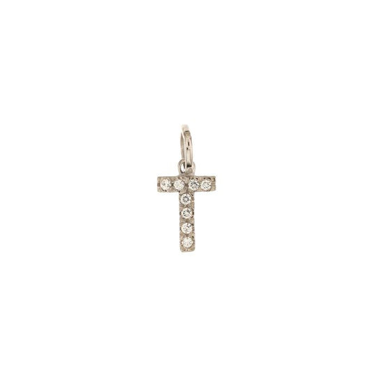 Pendente nome iniziale T oro 18kt