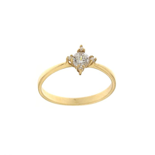 anello solitario oro 18 kt