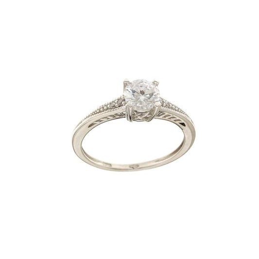 Anello solitario zirconi oro 18 kt